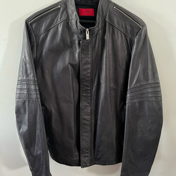 Hugo Boss leather Motorcycle jacket XXL